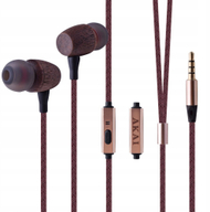 Kufje in ear Akai Bamboo Earbuds, me kabllo, port 3.5 mm, kafe