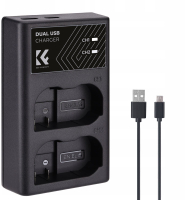 Karikues baterie K&F Concept EN-EL15, dy kanale, ekran LED, me kabllo Type C