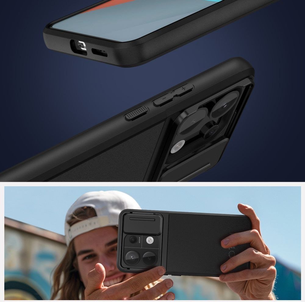 Kllëf telefoni Tech-Protect Velar Cam+ për Redmi Note 13 Pro 5G Poco X6 5G, mat, i zi
