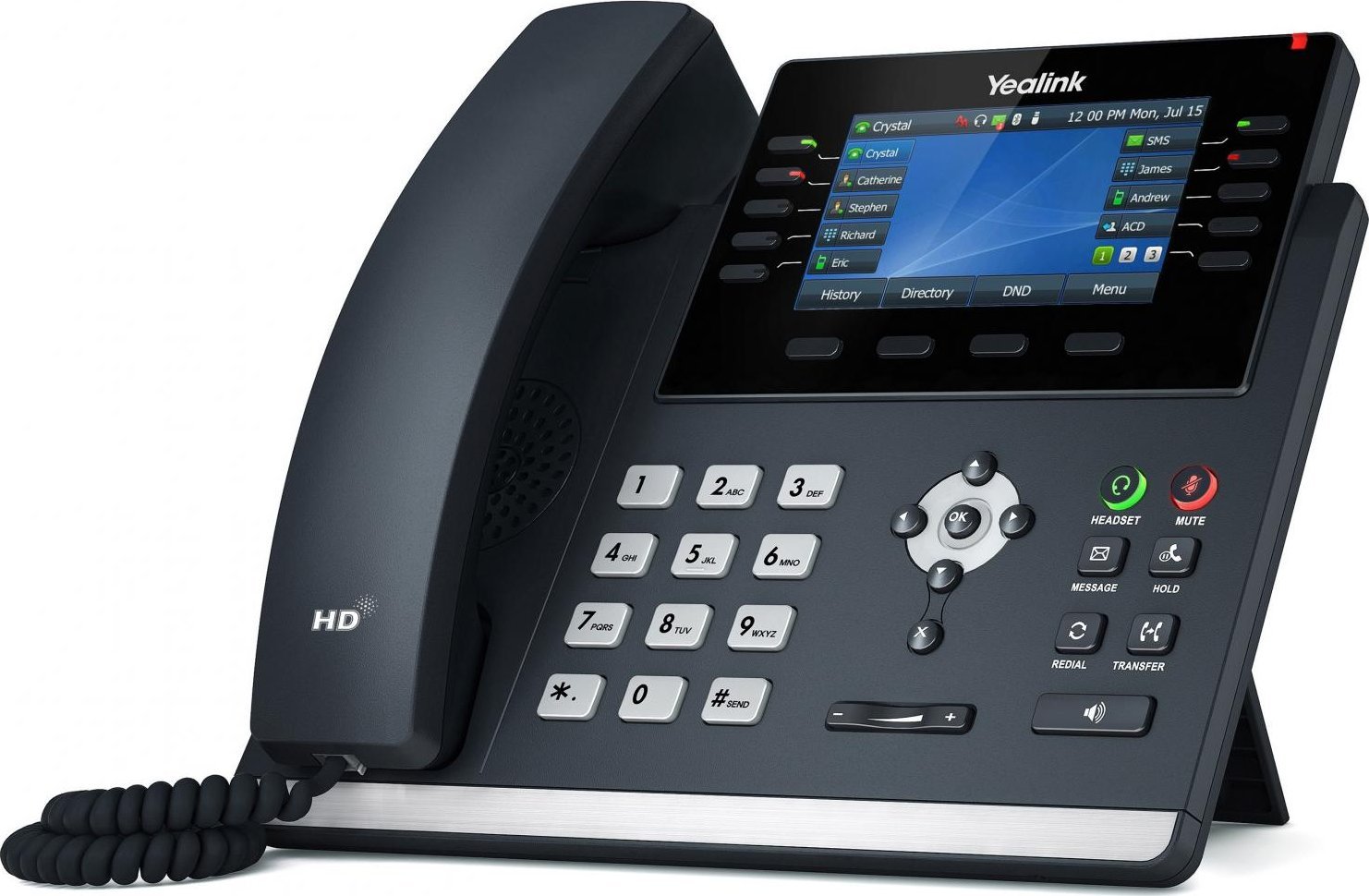 Telefon IP Yealink SIP T46U, ekran me ngjyra, profesional, i zi