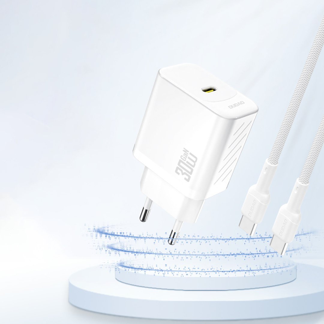 Karikues USB Dudao A27PEU, 30W GaN, Power Delivery, i bardhë