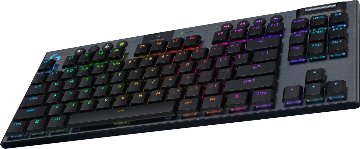 Тастатура гејминг Logitech G915 X TKL, безжична, RGB, црна