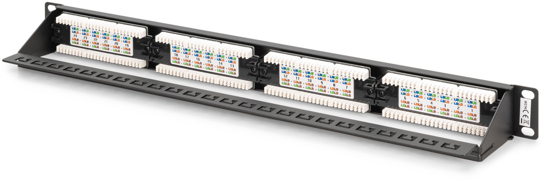 Пач панел Digitus CAT 6 Class E, 24 порти, 19\", неекраниран
