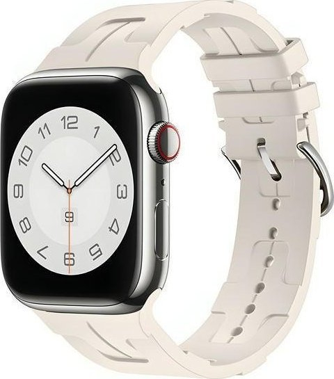 Rrip ore Beline Silicone për Apple Watch 38 40 41mm, silikoni, bezhë