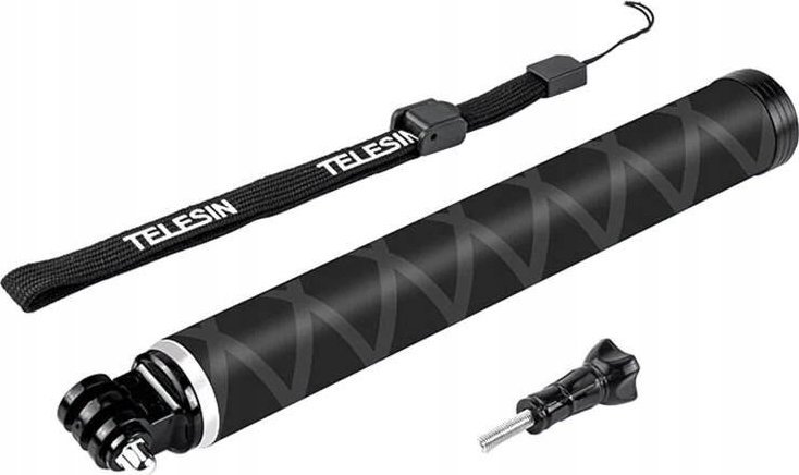 Selfie stick për kamera sportive TELESIN GP-MNP-90D, 0.9m, i zi