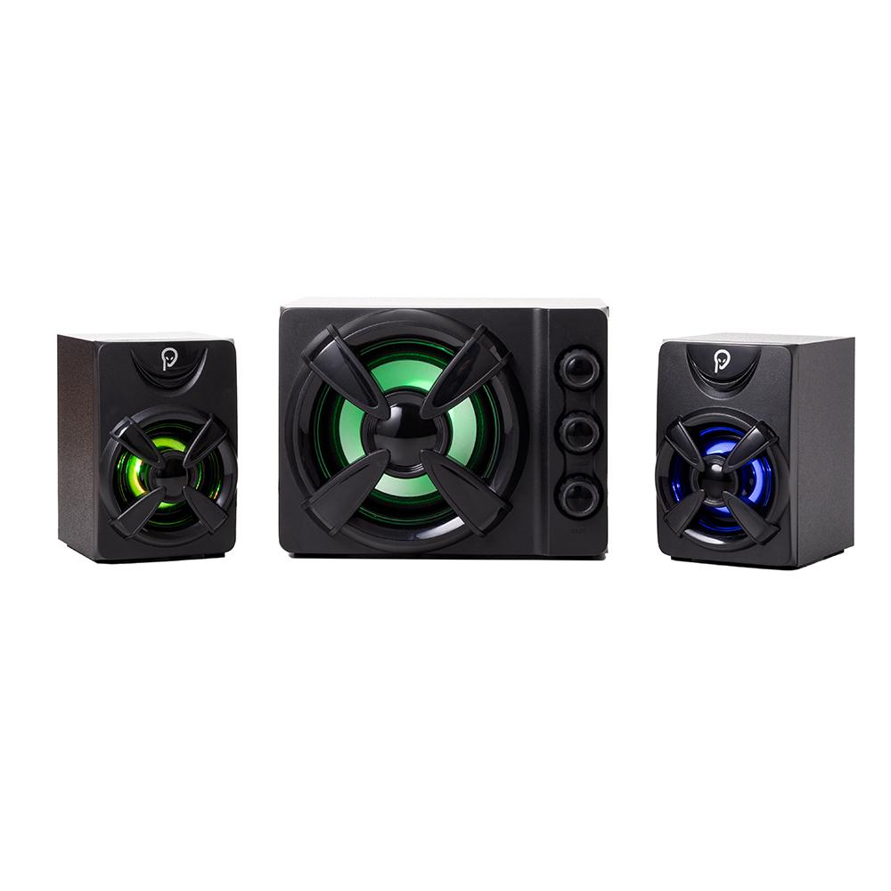 Altoparlantë gaming Spacer 2.1, 11W RMS, 4x LED, të zinj