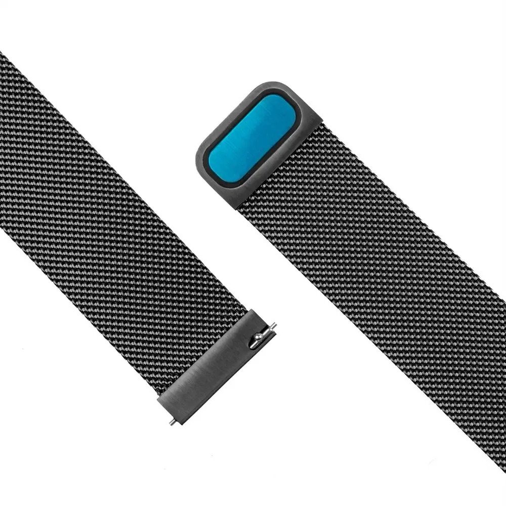 Rrip metalik FIXED Mesh Strap 20mm, për smartwatch, i zi