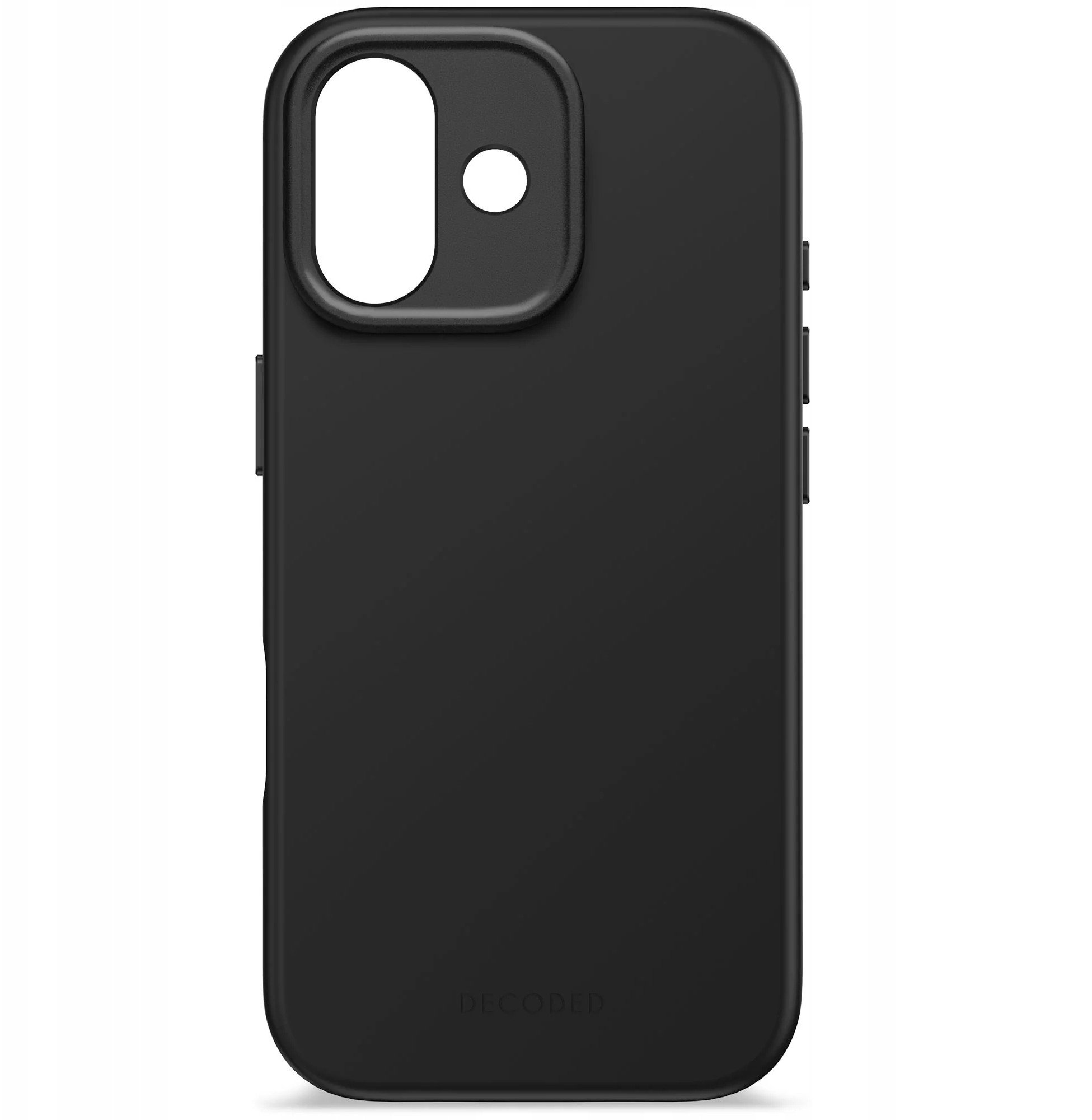 Mbulesë silikoni Decoded për iPhone 17, anti mikrobiale, MagSafe, e zezë Phantom