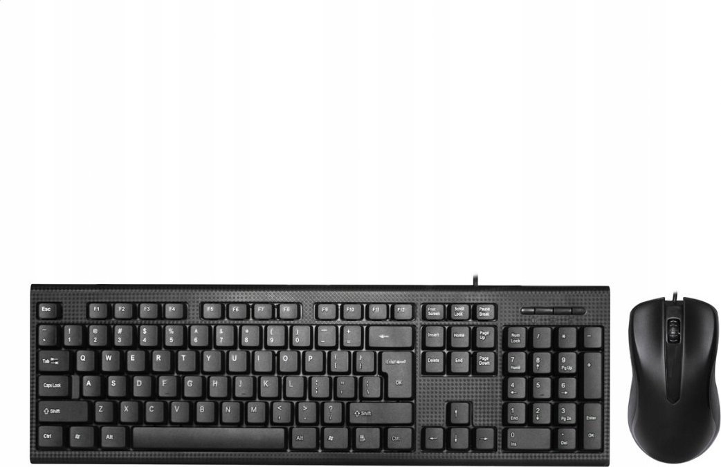 Set tastierë dhe mausi Omega OKM-09, me kabllo, 1200 DPI, i zi
