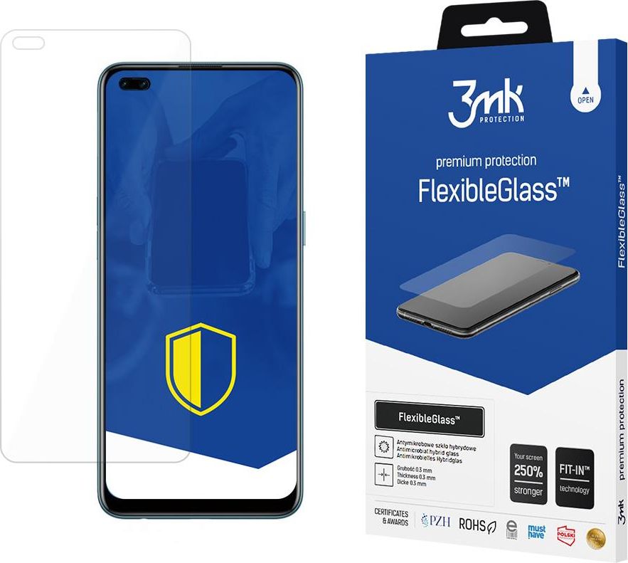 Mbrojtës ekrani 3MK FlexibleGlass për Oppo Reno 4 Lite, xham hibrid, transparent