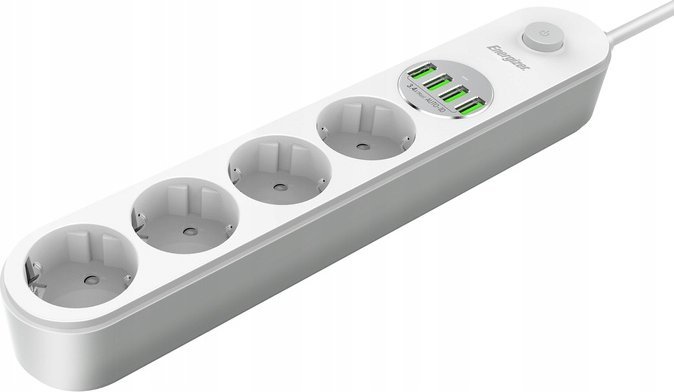 Shtepshtrija Energizer EPB2500W00EU, 3x AC 6x USB A, 2500W, kabllo 2m, e bardhë