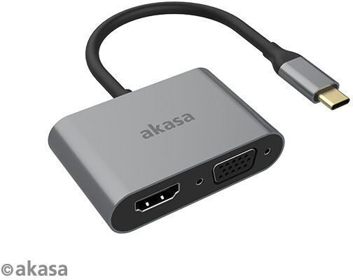 Kabllo Akasa USB Type C 2in1, HDMI, D-Sub, 18cm