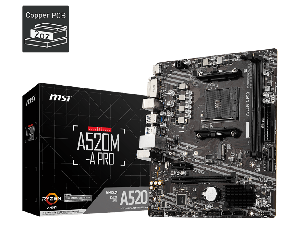 Pllakë amë MSI A520M-A PRO Socket AM4