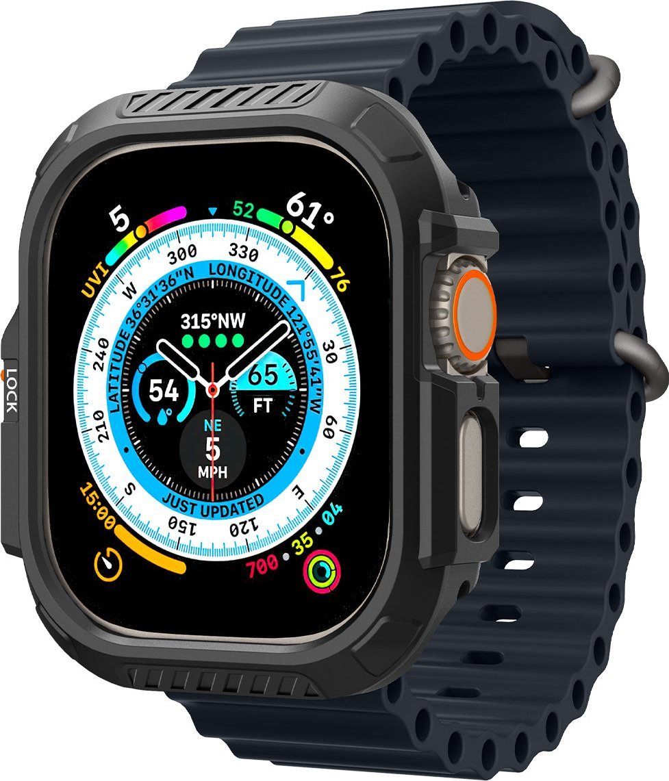 Mbrojtëse Spigen Lock Fit për Apple Watch Ultra 2 Ultra 49mm, teknologji Smart Lock, e zezë