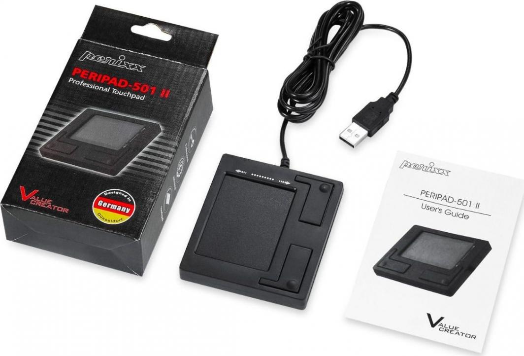 Maus Perixx PERIPAD-501, me kabllo, USB, i zi