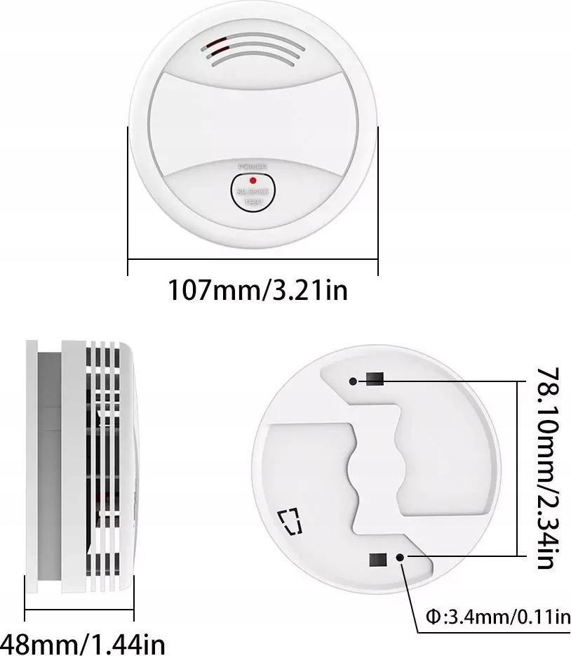 Detektor tymi Tuya WiFi, smart, sirenë 90 dB, i bardhë