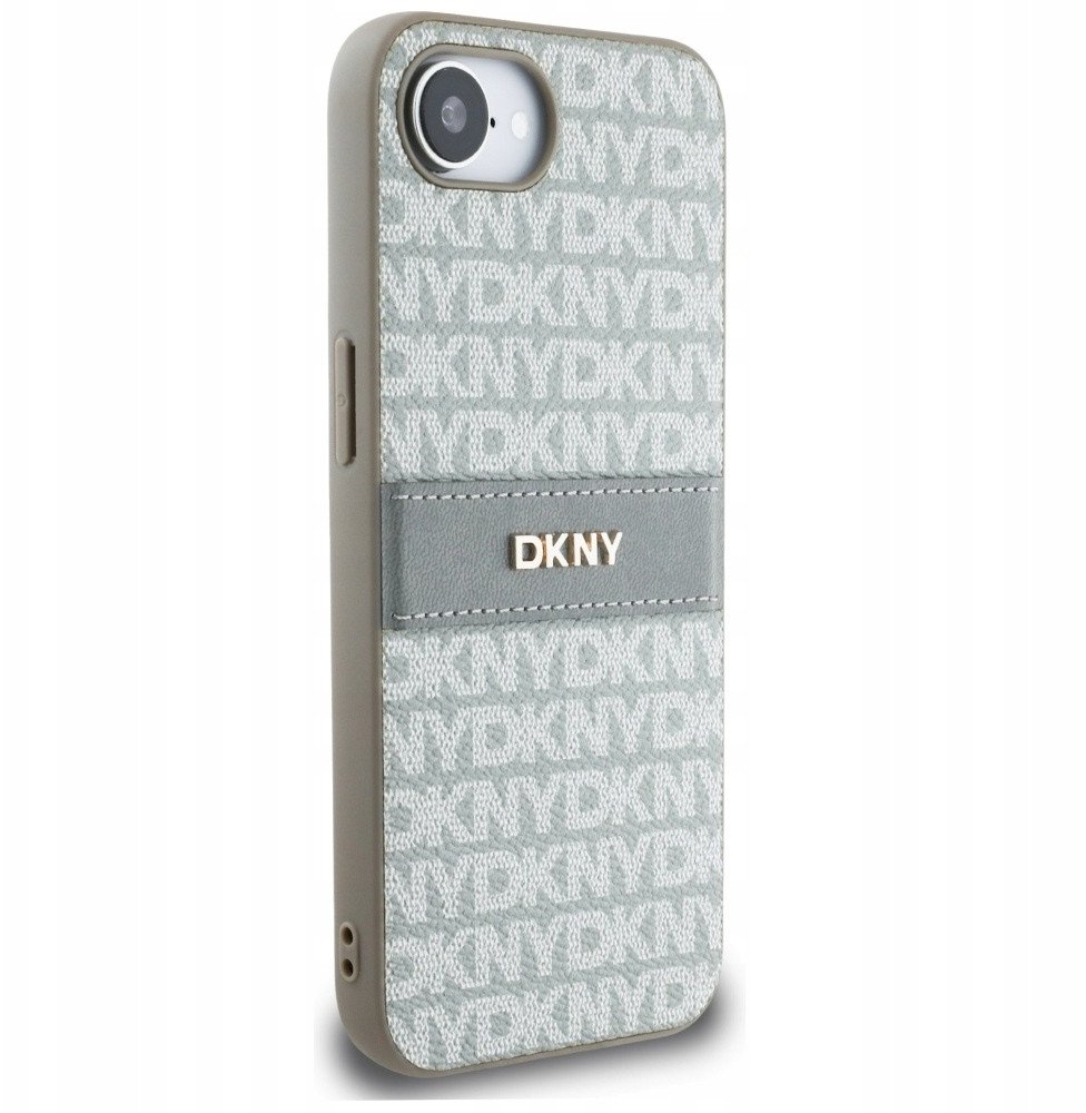 Mbulesë telefoni DKNY Case Repeat Texture Pattern, për iPhone 16e, lëkurë ekologjike, bezhë