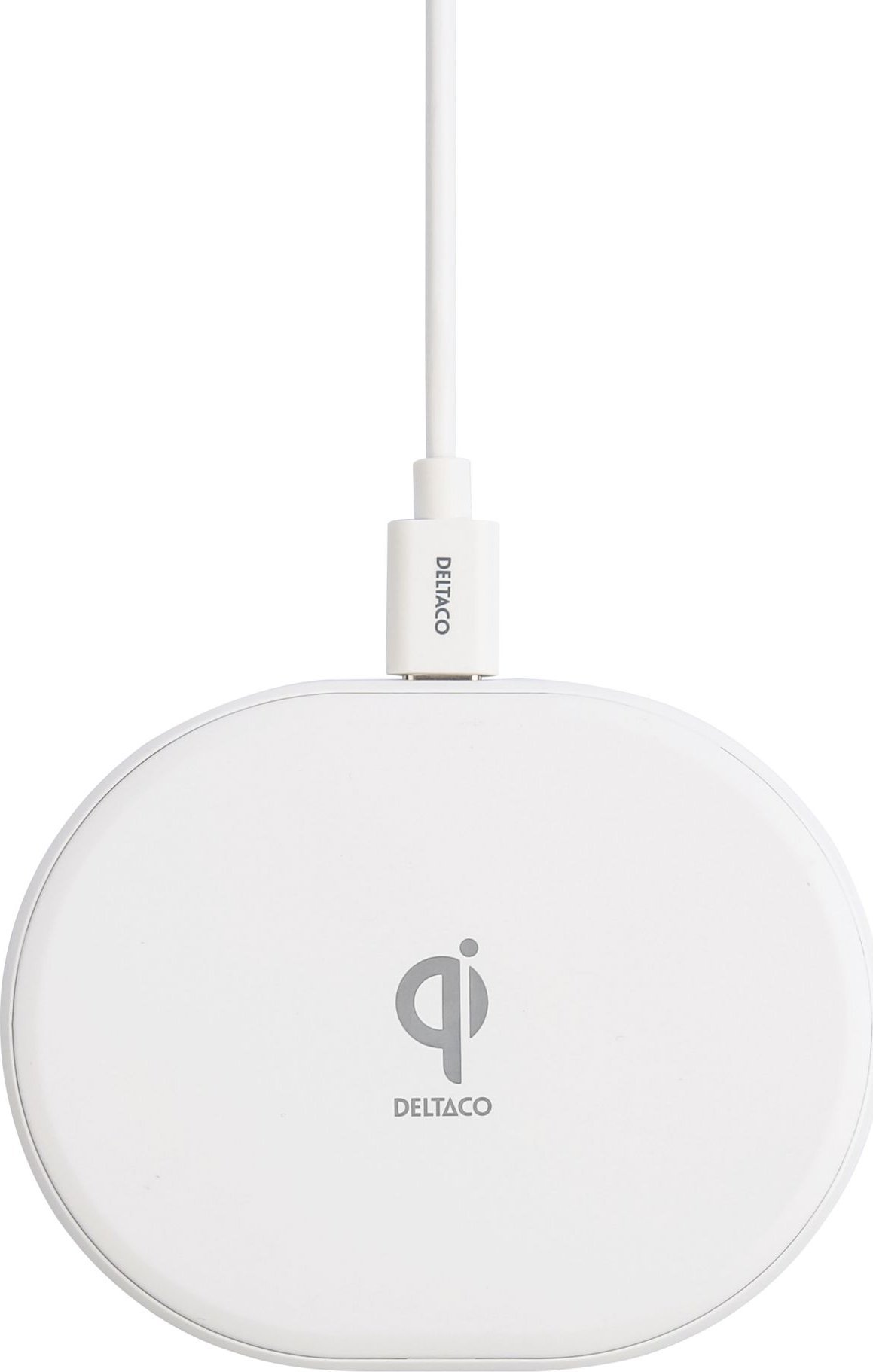 Karikues wireless Deltaco 10W, Qi, USB C, i bardhë