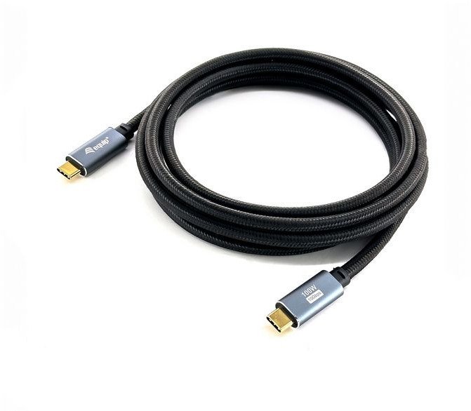 Kабел USB C Equip 3.2, 3 m, 5A, 4K 60Hz, сиво и сребрено