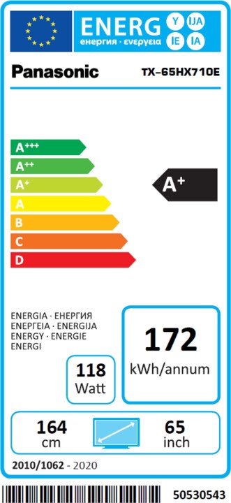 Televizor Panasonic TX-65HX710E, 65" (164cm), 4K UHD, i zi / argjendtë
