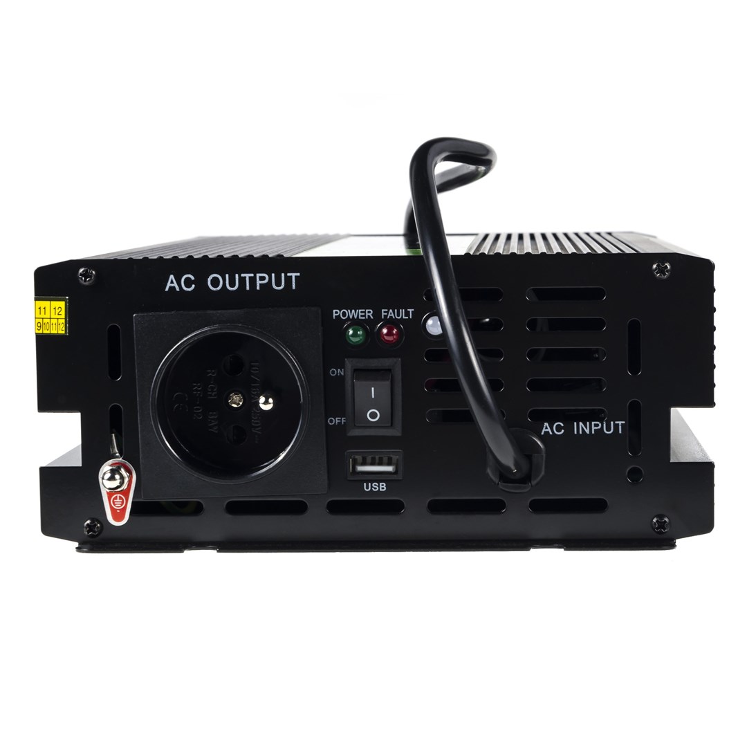 Inverter për veturë Green Cell INV07, 12 V në 230 V, 300 W, i zi