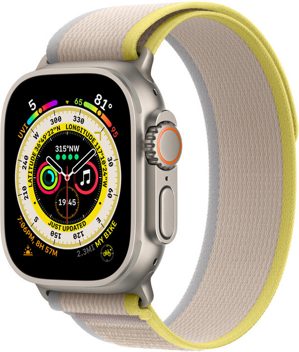 Apple Watch 49mm Band, Yellow/Beige Trail Loop - M/L