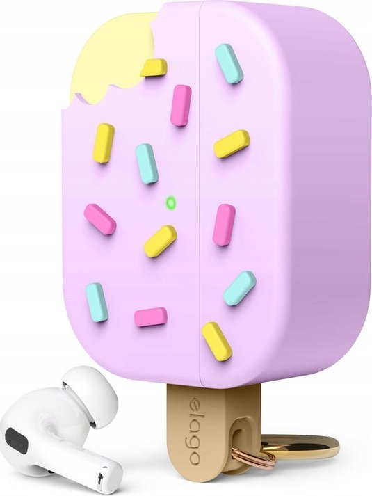 Mbulesë Elago Ice Cream për AirPods Pro 2, me karabinë, mbështet karikim wireless, blu Blueberry