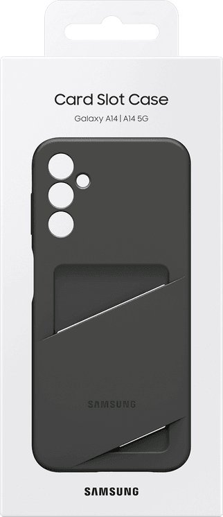 Mbulesë telefoni Samsung Galaxy A14 EF-OA146, TPU, me xhep karte, e zezë