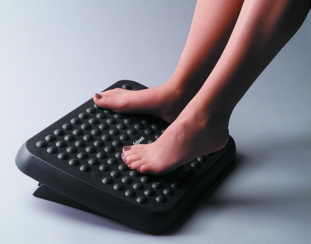 Mbështetëse këmbësh Fellowes Standard, ergonomike, e rregullueshme, e zezë