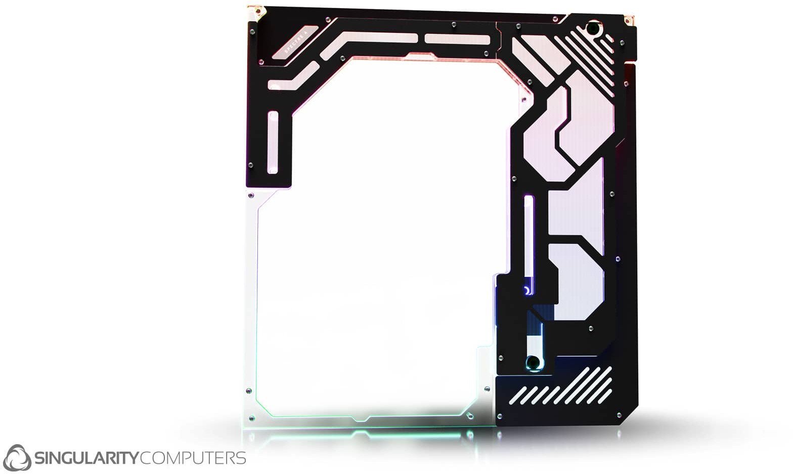 Panel anësor Singularity Computers Spectre 4 Aevum Dual Loop, akrilik transparent, ARGB, i zi