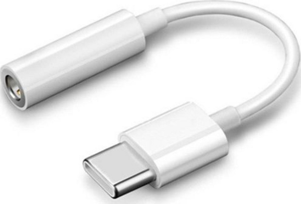 Adapter USB-C, Jack 3.5 mm, i bardhë