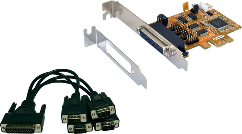 Kartë zgjeruese Exsys EX-44044-2, PCIe x1, 4x RS-232, e zezë