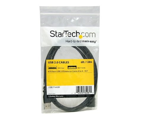 Kabllo zgjatues USB StarTech.com USBEXTA6BK, USB 2.0 A mashkull në A femër, 1.8m, i zi