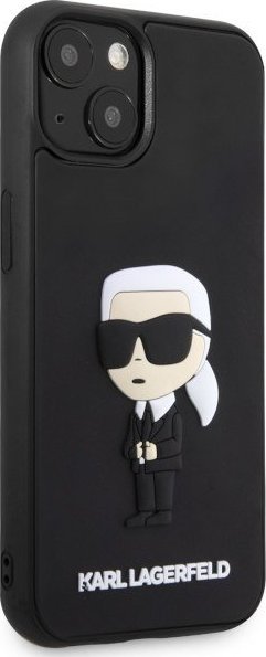 Mbulesë telefoni Karl Lagerfeld KLHCP14M3DRKINK për iPhone 14 Plus, koleksioni Rubber Ikonik 3D, e zezë