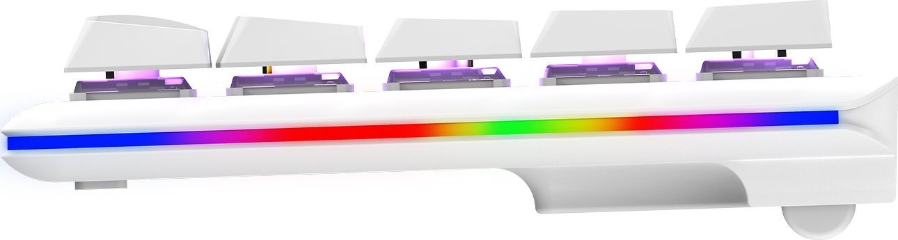 Tastierë Rampage REBEL, Red Switch, 68 çelësa, USB-C, e bardhë