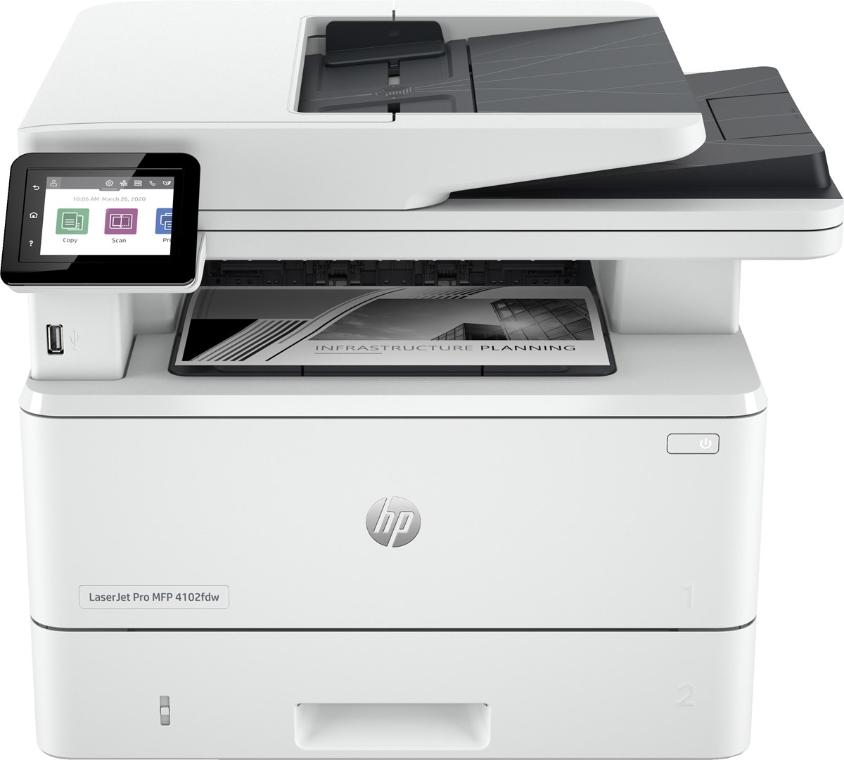Printer multifunksional HP LaserJet Pro 4102fdw, A4, Wi-Fi, i bardhë 