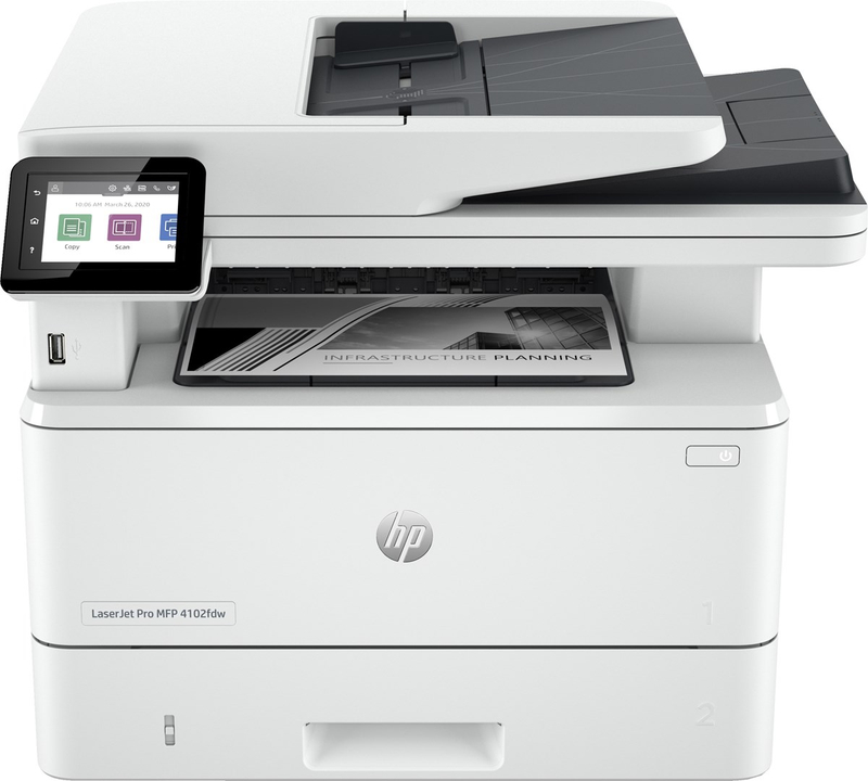 Printer multifunksional HP LaserJet Pro 4102fdw, A4, Wi-Fi, i bardhë