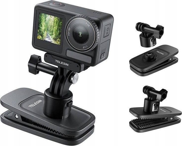 Mbajtëse shpine për kamera sportive Telesin Backpack Mount, rrotulluese, magnetike, e zezë