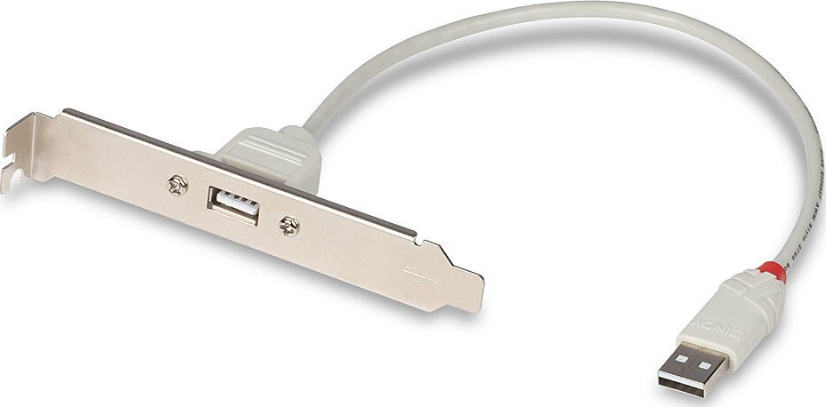 Adapter USB 2.0 Lindy PC Back Plate, 30cm, Type A mashkull femër, i bardhë