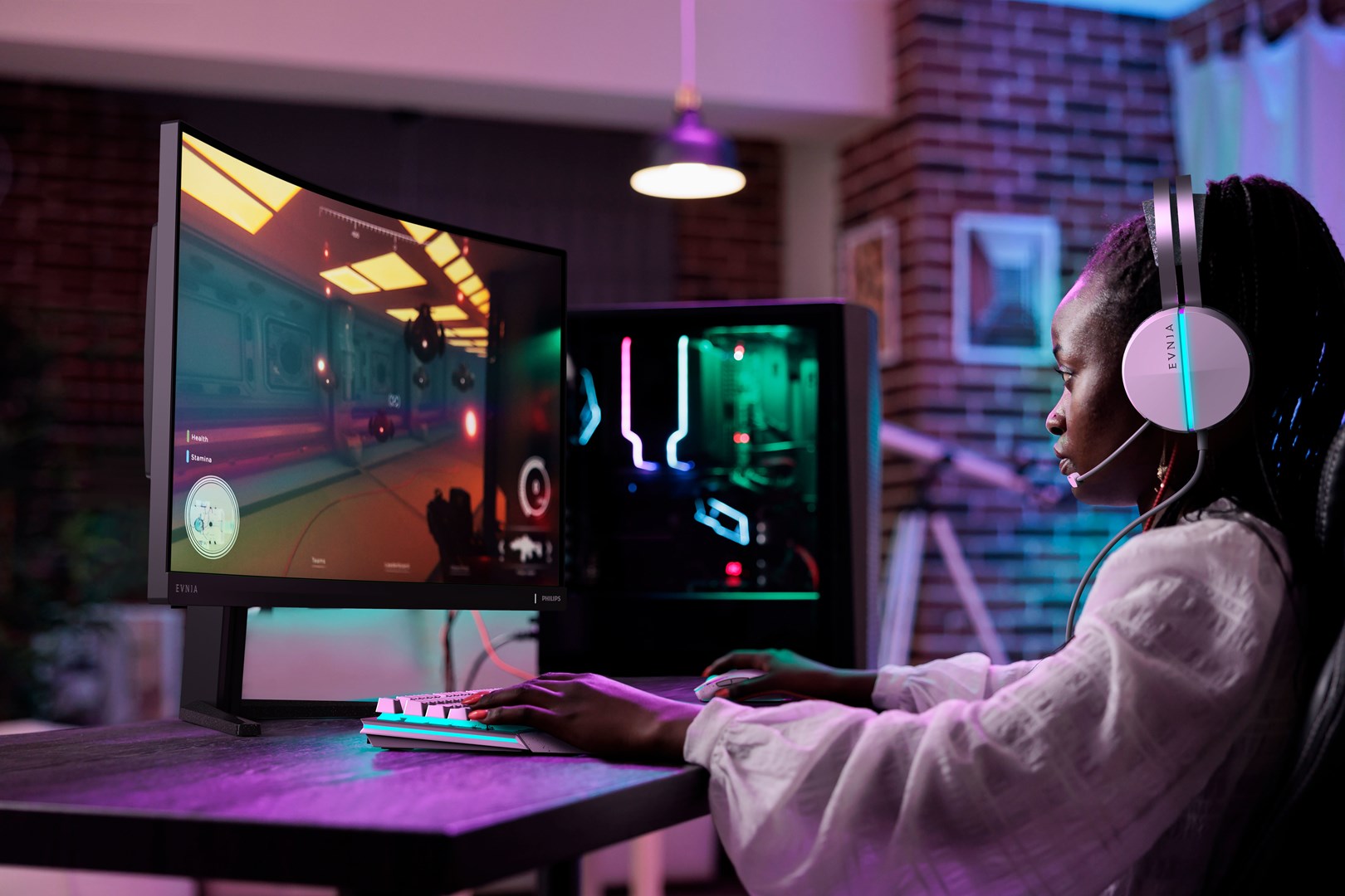 Monitor gaming Philips 32M2C5500W, 31.2", QHD, 240Hz, i zi