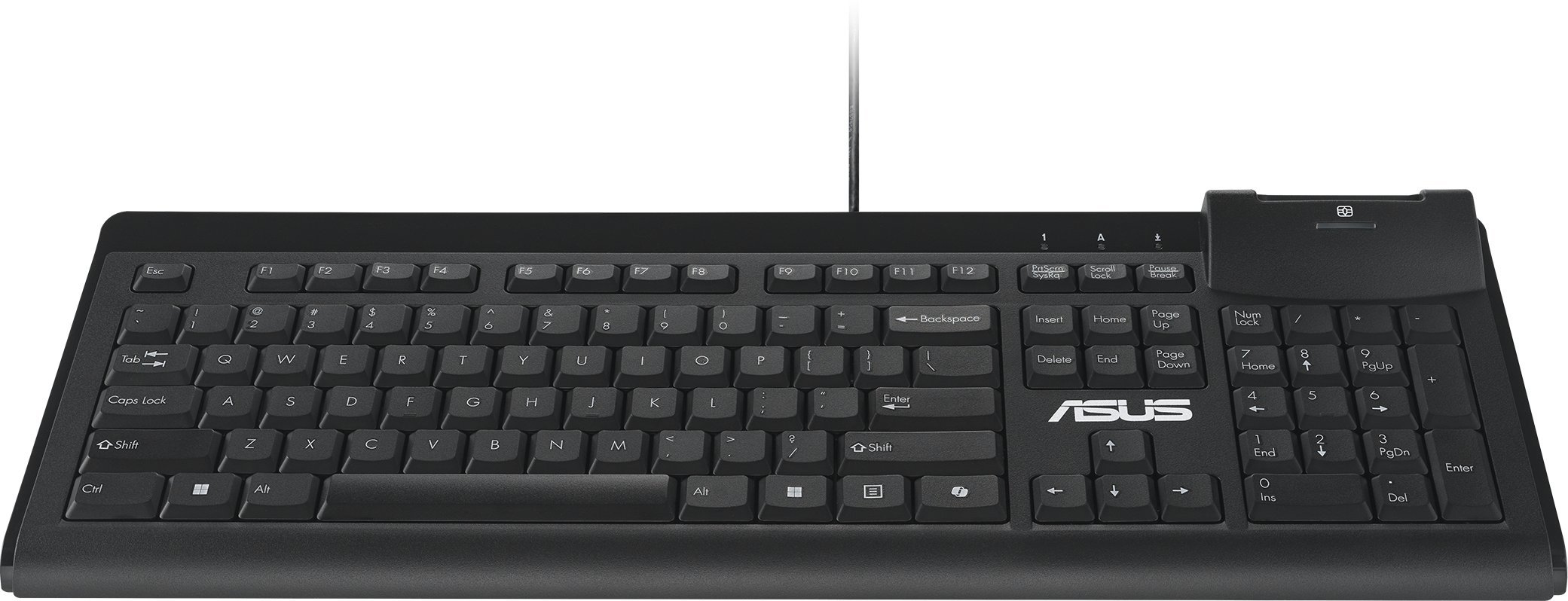 Tastierë Asus KU100 Smart Card, me kabllo, layout US, e zezë