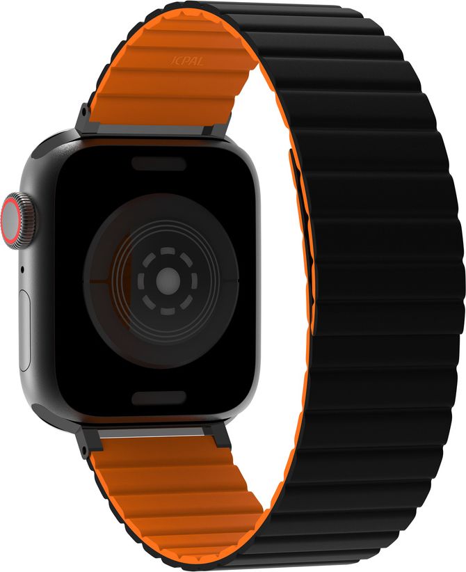 Byzylyk për Apple Watch JCPal FlexForm, 38/40/41mm, silikon, zi portokalli