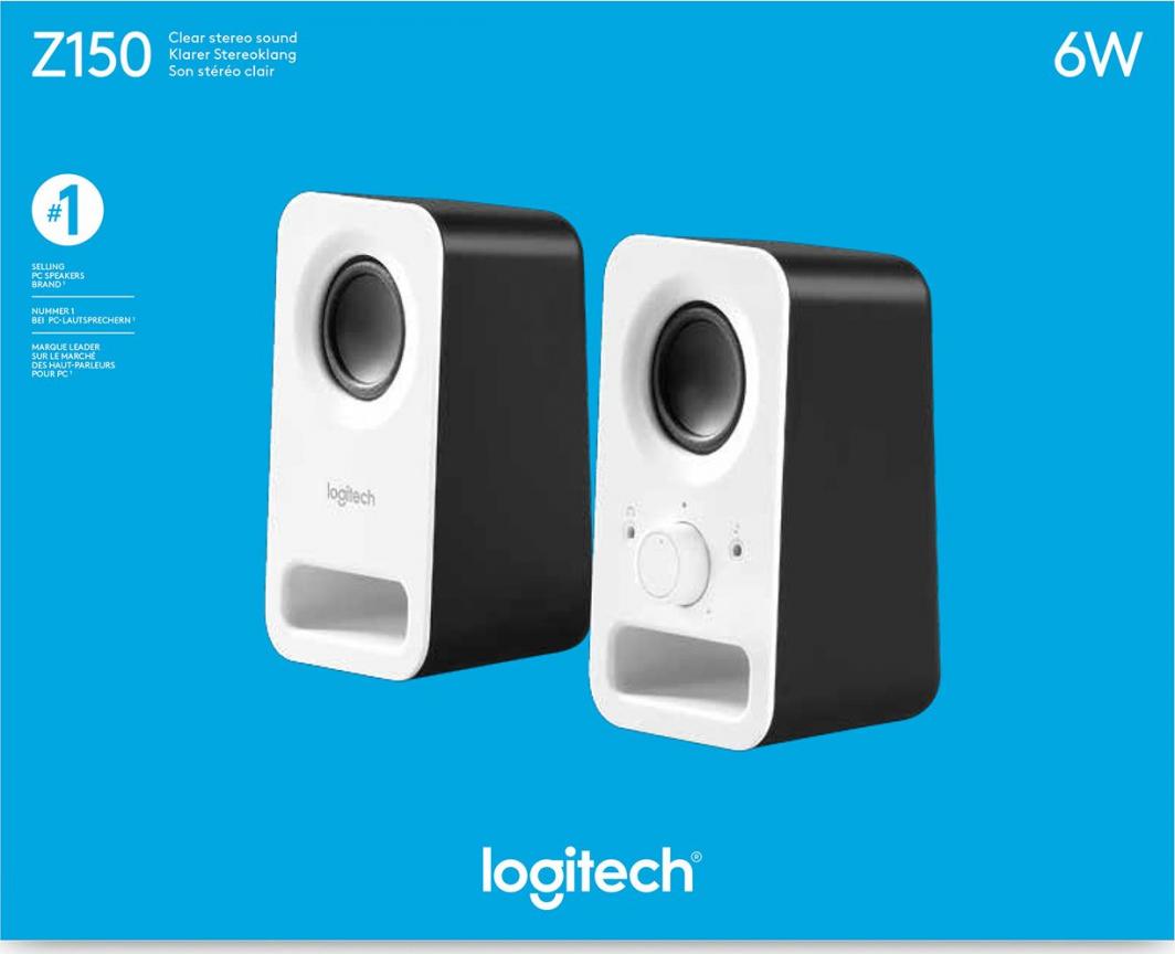 Altoparlantët Logitech Z150, 2.0, 3W RMS, të bardhë