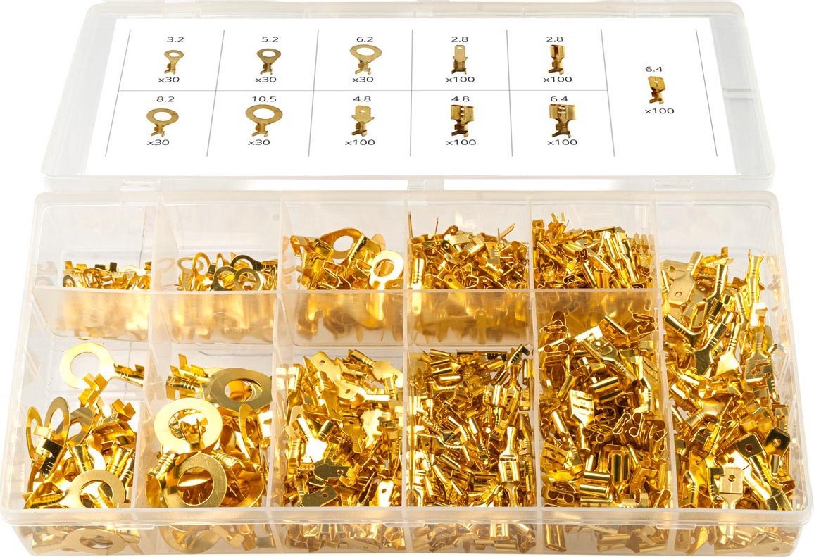 Set konektorësh elektrikë unazë, 750 copë, mashkull femër, shumëngjyrësh