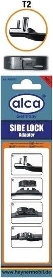 Adapter fshirëse xhami Alca T2 Side Lock, set 2 copë, i zi