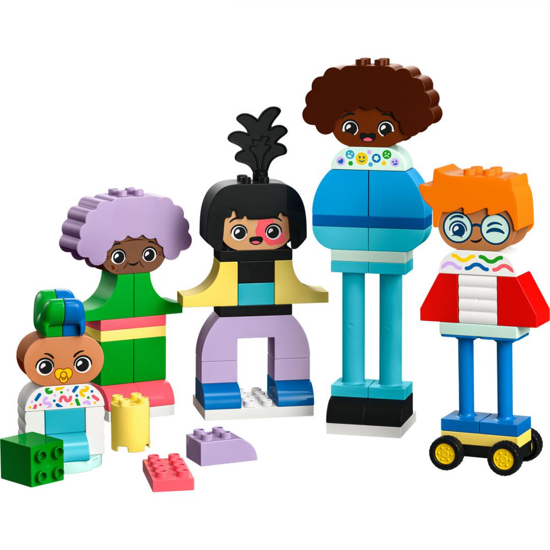 Set lodrash LEGO Duplo Little Figures with Emotions 10423, edukativ, shumëngjyrësh