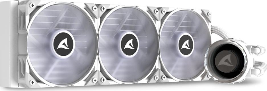 Ftohës uji për CPU Sharkoon S90 RGB, radiator 360mm, ARGB, i bardhë
