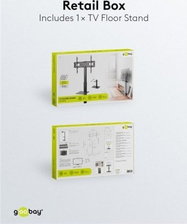 Mbajtëse dyshemeje për TV Goobay Basic Size L 58526, për TV të mëdhenj, e zezë