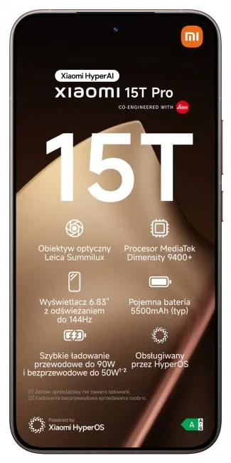 Celular Xiaomi 15T Pro, 6.83", 12/1024GB, Mocha Gold