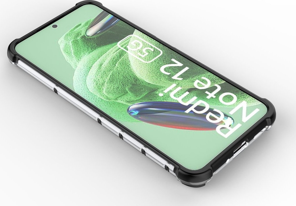 Kapak telefoni Hurtel Honeycomb për Xiaomi Redmi Note 12 5G Poco X5 5G, mbrojtës i fortë, i zi